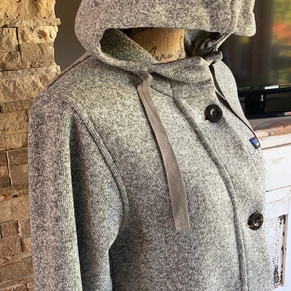 Patagonia Better Sweater button gray marled hooded jacket coat - Picture 5 of 16